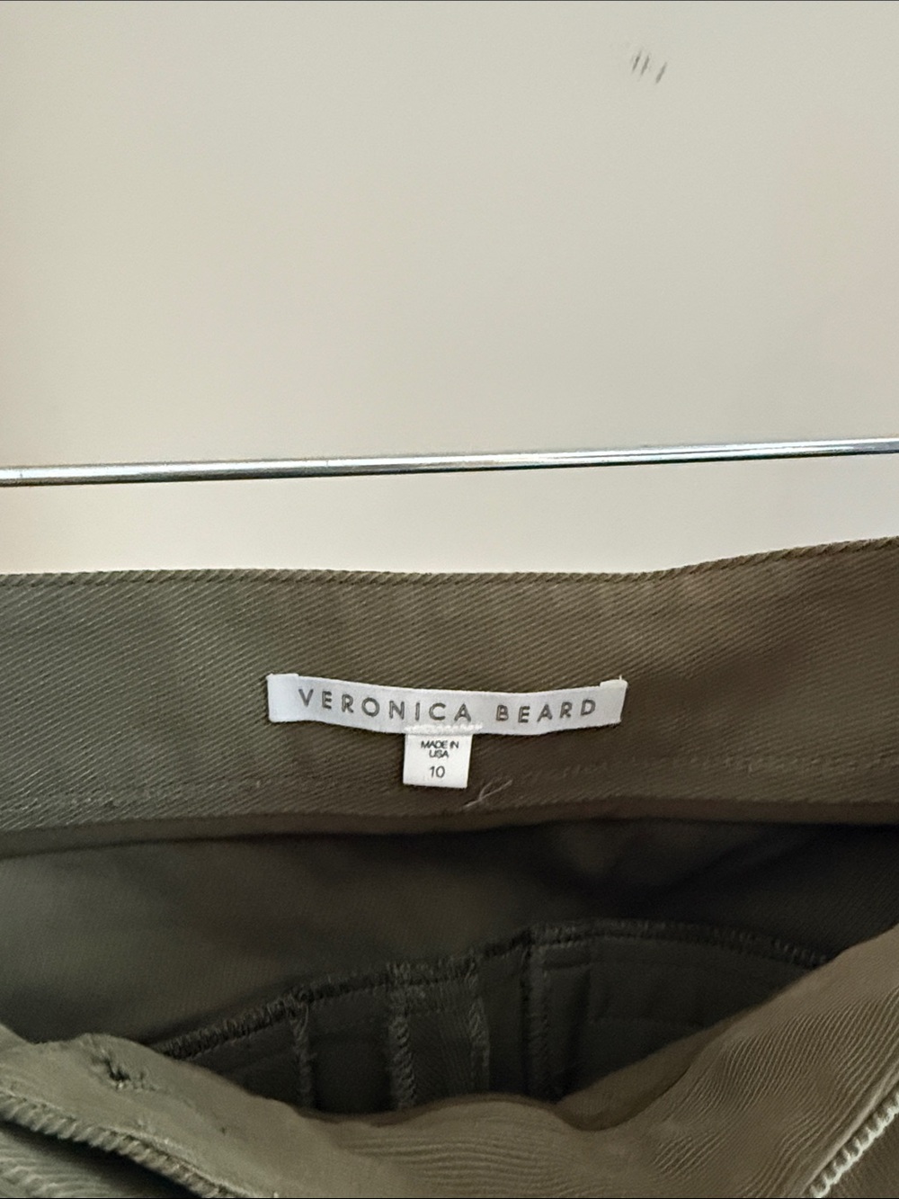 Veronica Beard Olive Utility Trousers